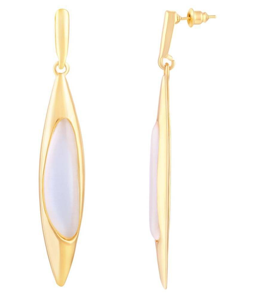 Asmitta Stylish Marquise Shape With Crystal Gold Plated Dangle Earring For Women Asmitta Stylish Marquise Shape With Crystal Gold Plated Dangle Earring For Women