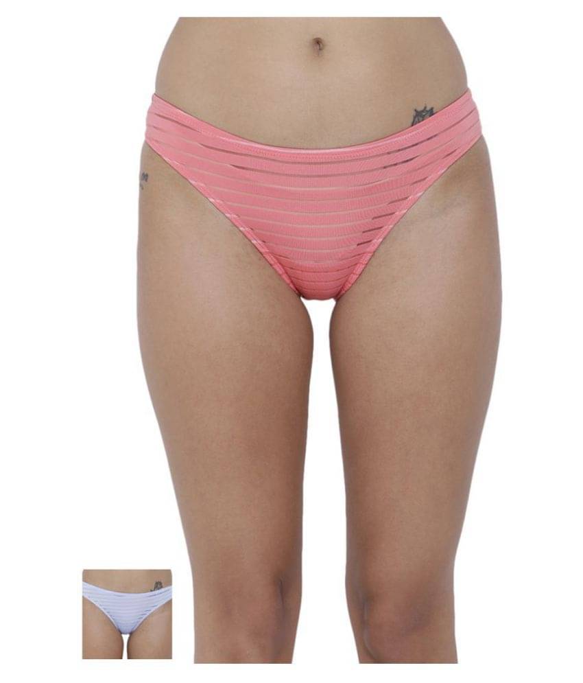 BASIICS By La Intimo Pack of 2 Polyester Women's Briefs ( Multi Color ) BASIICS By La Intimo Pack of 2 Polyester Women's Briefs ( Multi Color )