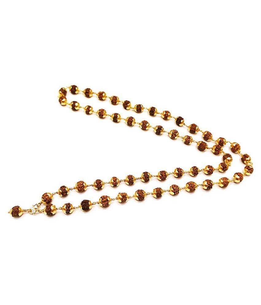     			RUDRA'S Rudraksha Gold Plated Cap Mala (50+1) Bead