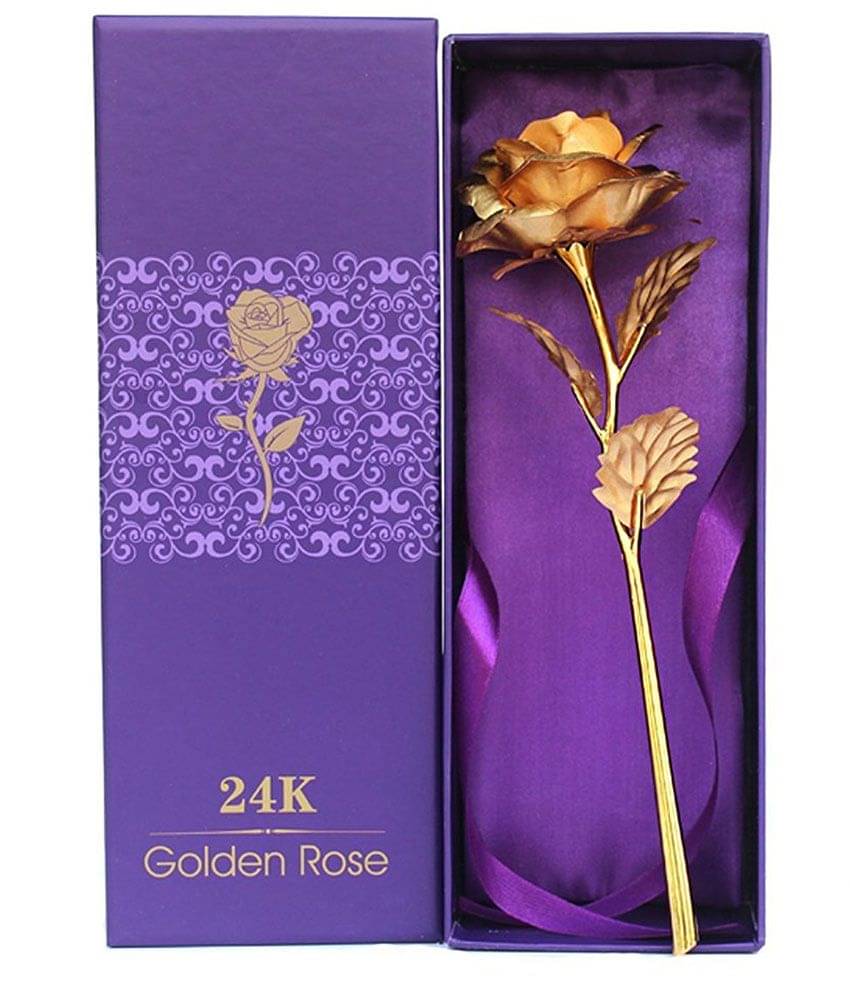 Priyankish Gold Plated Artificial Rose - Pack of 1 (Rose Height :- 25 cm) Priyankish Gold Plated Artificial Rose - Pack of 1 (Rose Height :- 25 cm)