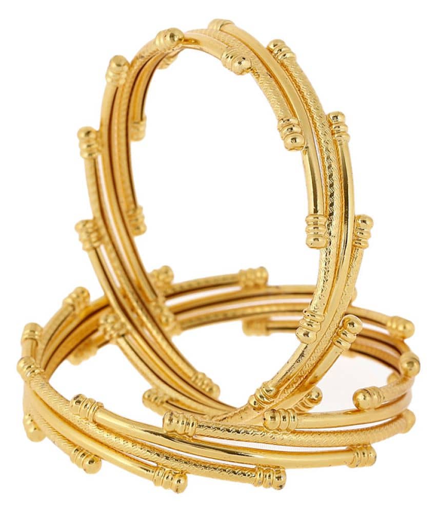 Zeneme Traditional Ethnic One Gram Gold Plated Designer Bangle for Women & Girls