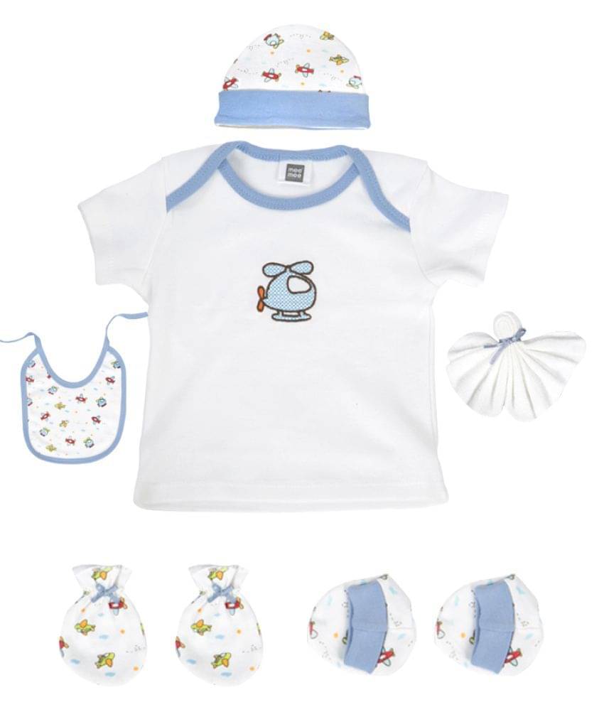    			Mee Mee's Pampering Gift Set for New Borns (6 pcs, Blue)
