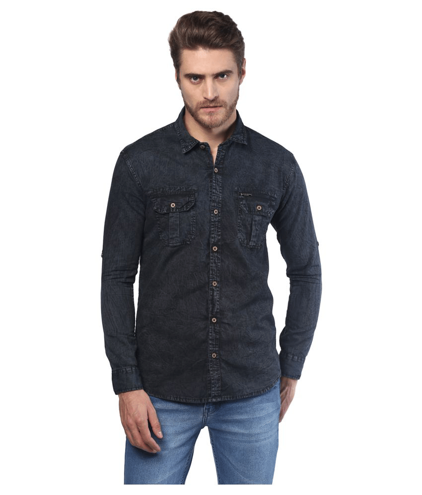     			Urbano Fashion Black Slim Fit Shirt