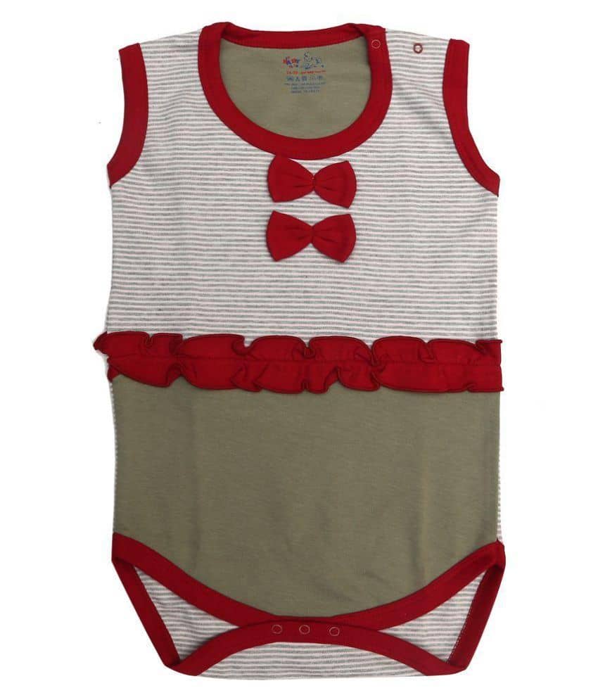 KABOOS Baby Girls Cotton Bodysuit ( Multicolor )