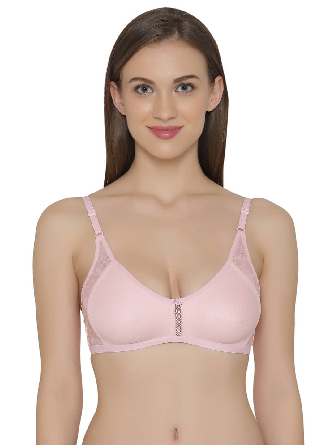 Clovia Poly Cotton Non Padded Women's T-Shirt Bra ( Pink ) Clovia Poly Cotton Non Padded Women's T-Shirt Bra ( Pink )