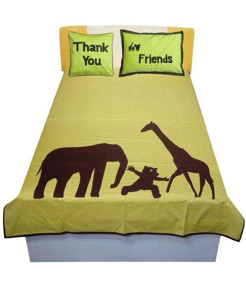 HUGS N RUGS Cotton Single Bedsheet ( Yellow ) HUGS N RUGS Cotton Single Bedsheet ( Yellow )