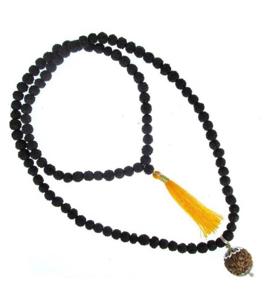     			Shivoham Black Rudraksha Mala with 6 Mukhi 5 Face Rudraksha