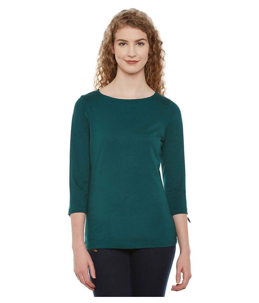 Miss Chase Women's Cotton Regular Top ( Green )     			Miss Chase Women's Cotton Regular Top ( Green )
