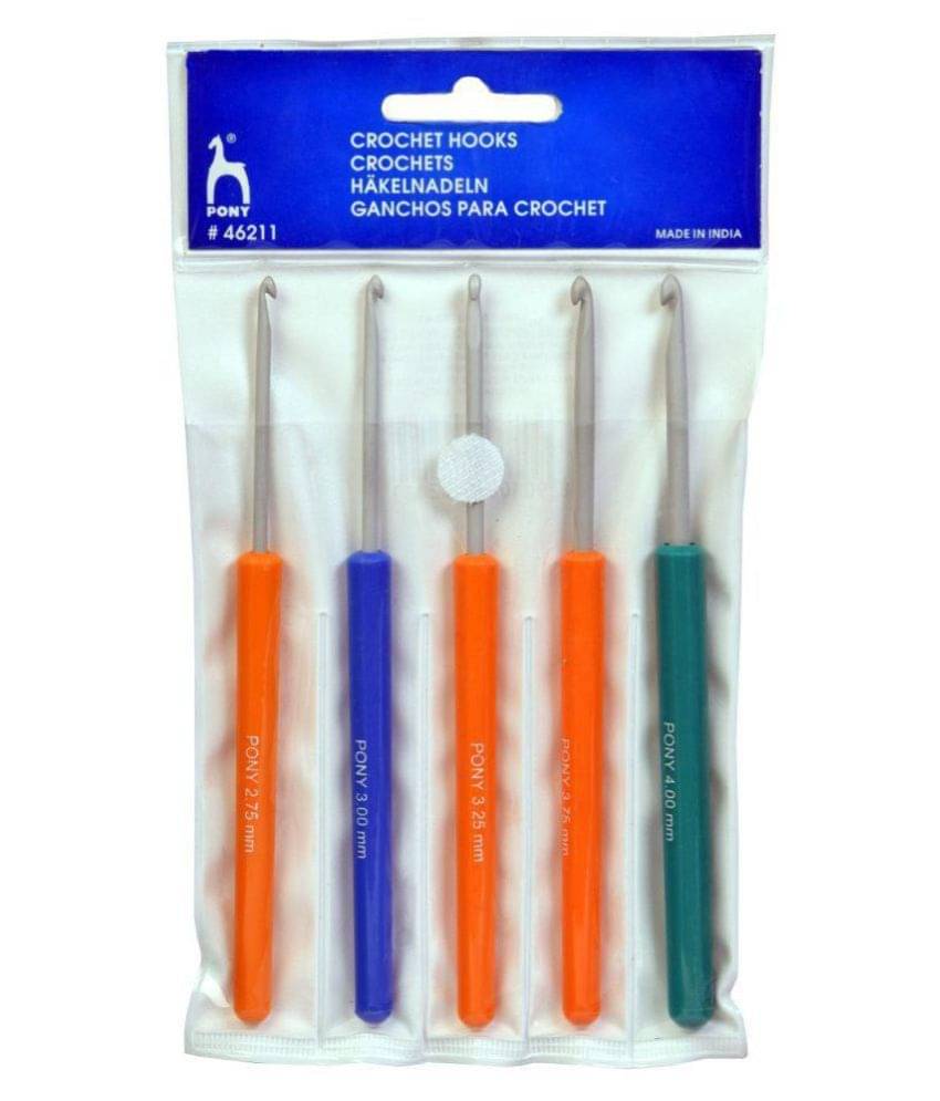     			Assorted Plastic Handle Crochet Hook Set, pack of 5