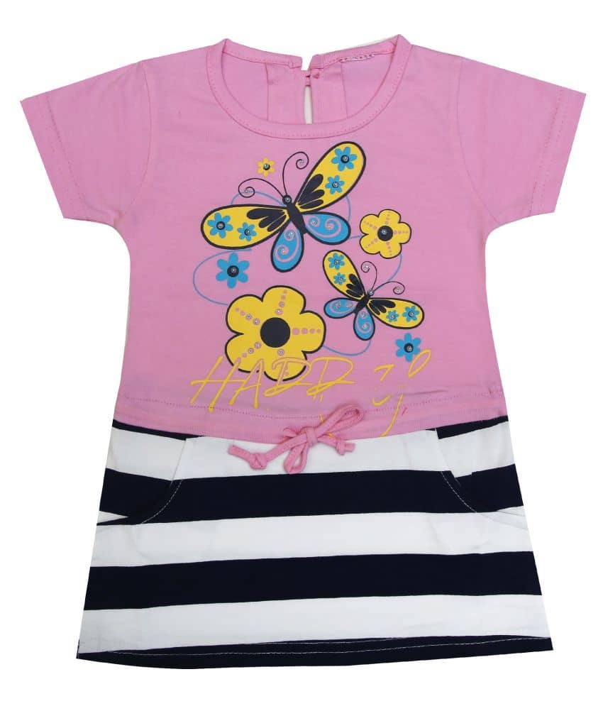 Zadmus 100% Cotton A-line For Girls ( , Pink )