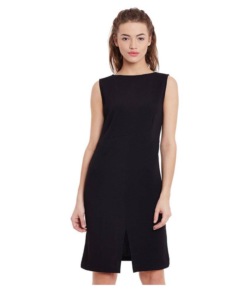     			Miss Chase Women Polyester Cut Out Dress ( Black )