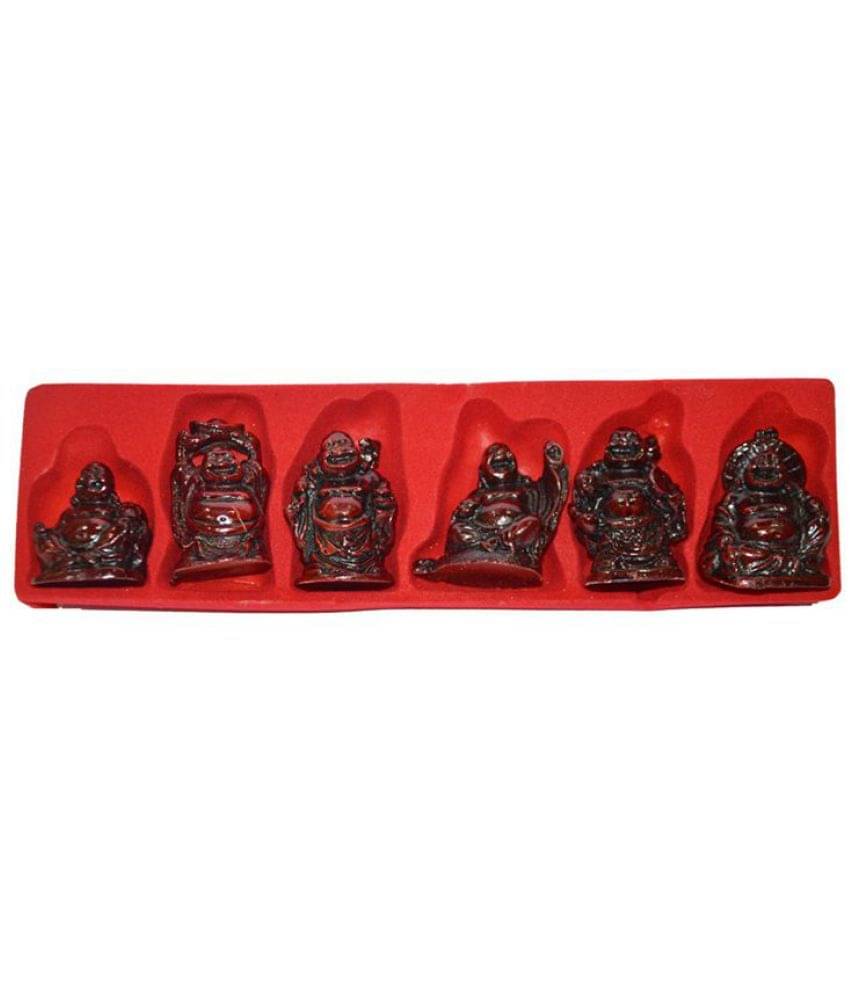     			Sagar Collection Brown Resin Laughing Buddha - Piece of 6