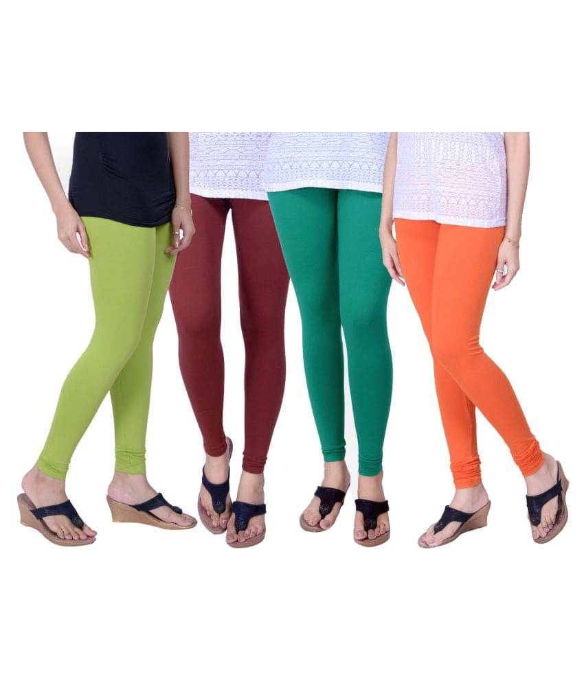     			TCG Pack of 4 Girls Cotton Blend Leggings ( Multi )