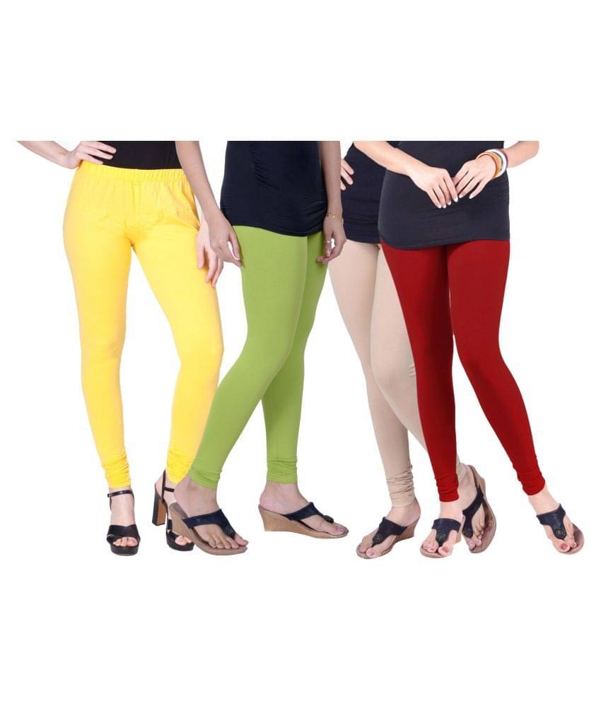     			TCG Pack of 4 Girls Cotton Blend Leggings ( Multi )