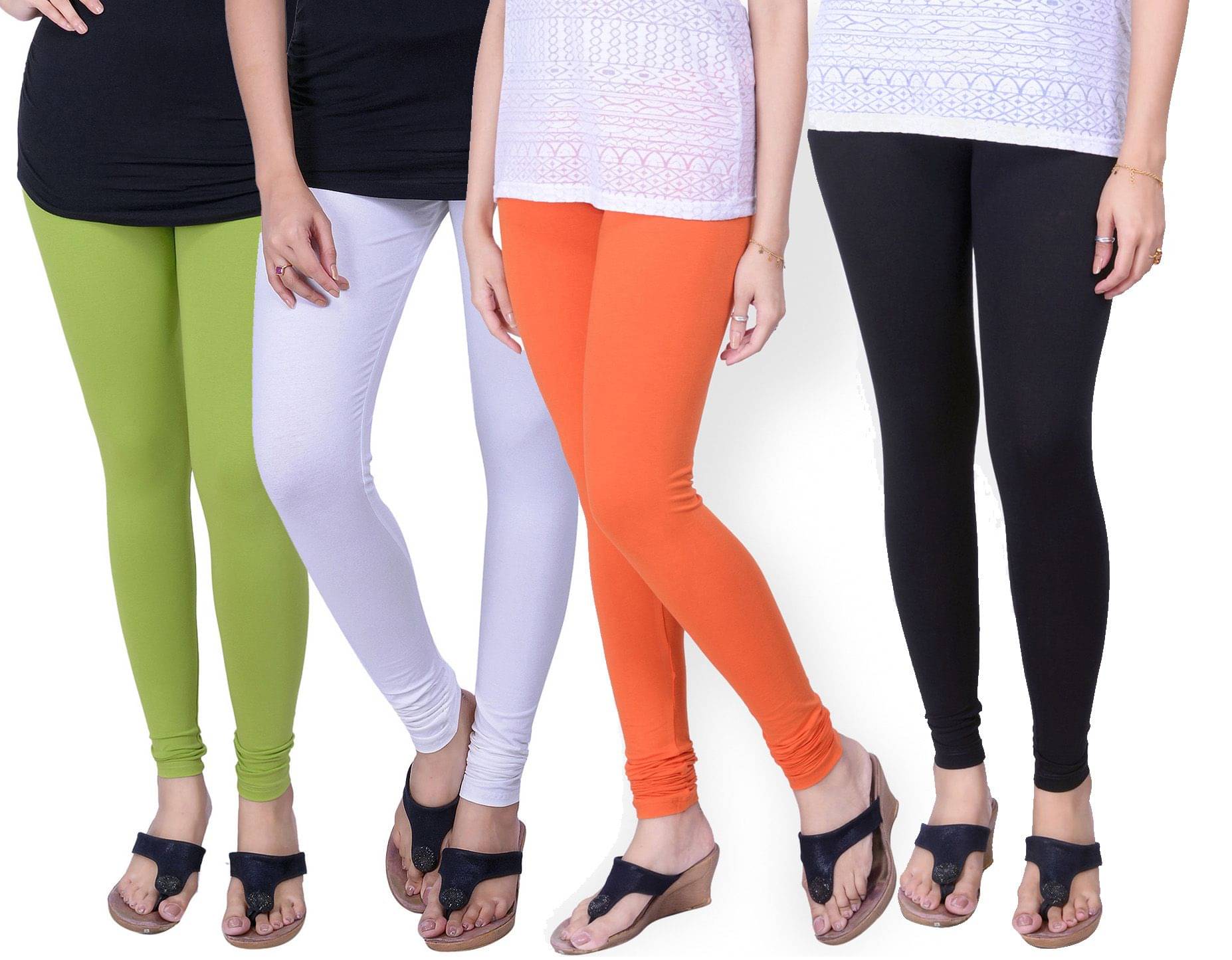     			TCG Pack of 4 Girls Cotton Blend Leggings ( Multi )