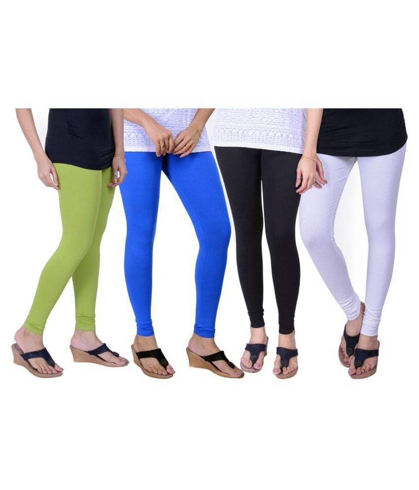     			TCG Pack of 4 Girls Cotton Blend Leggings ( Multi )