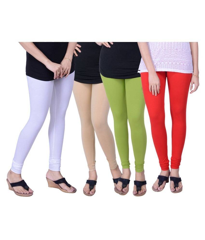     			TCG Pack of 4 Girls Cotton Blend Leggings ( Multi )