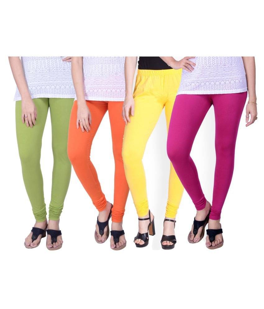    			TCG Pack of 4 Girls Cotton Blend Leggings ( Multi )