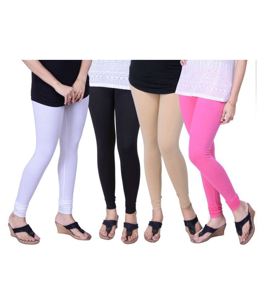     			TCG Pack of 4 Girls Cotton Blend Leggings ( Multi )