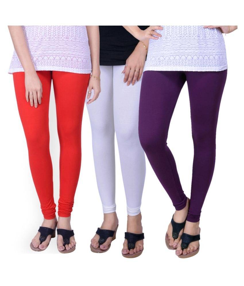     			TCG Pack of 3 Girls Cotton Blend Leggings ( Multi )