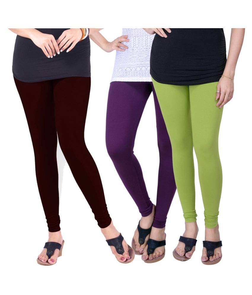     			TCG Pack of 3 Girls Cotton Blend Leggings ( Multi )