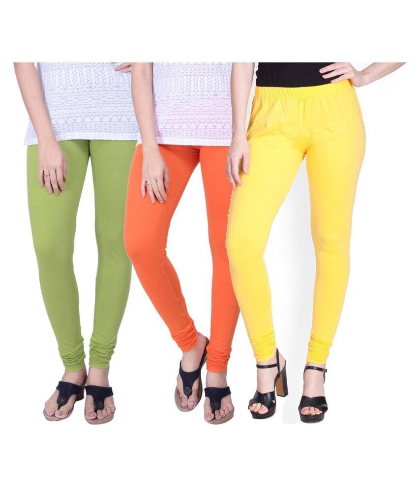     			TCG Pack of 3 Girls Cotton Blend Leggings ( Multi )