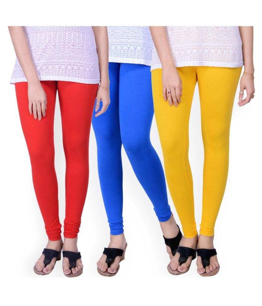     			TCG Pack of 3 Girls Cotton Blend Leggings ( Multi )