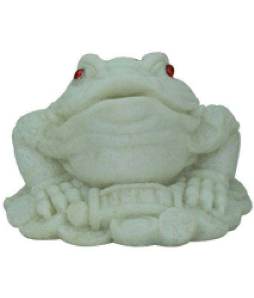     			Arina Collection Feng Shui Frog White Marble Figurines
