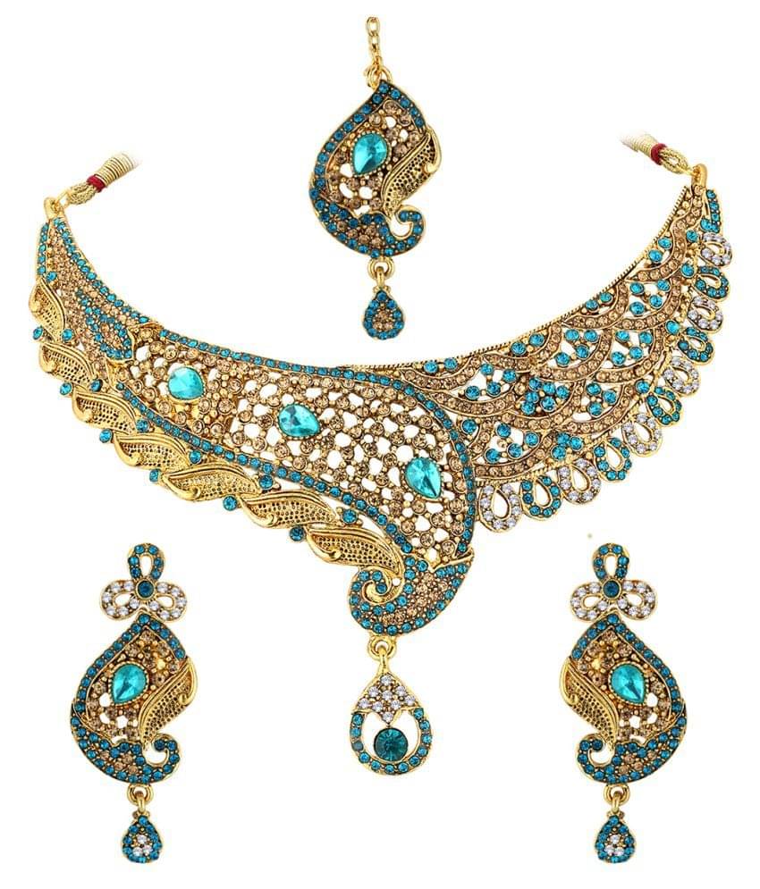     			Spargz - Blue Alloy Necklace Set ( Pack of 1 )