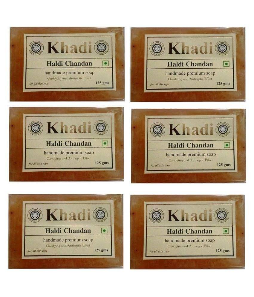     			Khadi Herbal Haldi Chandan Soap 750 gm Pack of 6