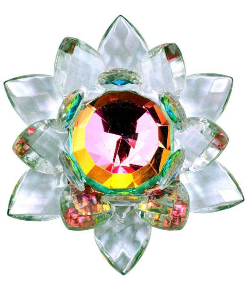     			Sunaina Collection White Glass Big Crystal Lotus