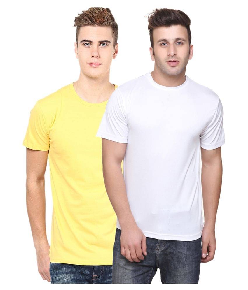 Funky Guys Polyester Slim Fit Solid Half Sleeves Men's Round Neck T-Shirt - ( Pack of 2 ) Funky Guys Polyester Slim Fit Solid Half Sleeves Men's Round Neck T-Shirt - ( Pack of 2 )