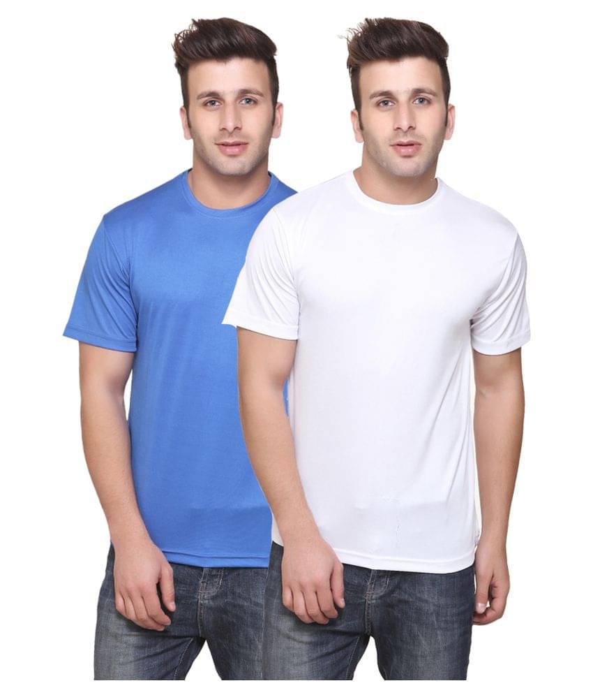Funky Guys Polyester Slim Fit Solid Half Sleeves Men's Round Neck T-Shirt - ( Pack of 2 ) Funky Guys Polyester Slim Fit Solid Half Sleeves Men's Round Neck T-Shirt - ( Pack of 2 )