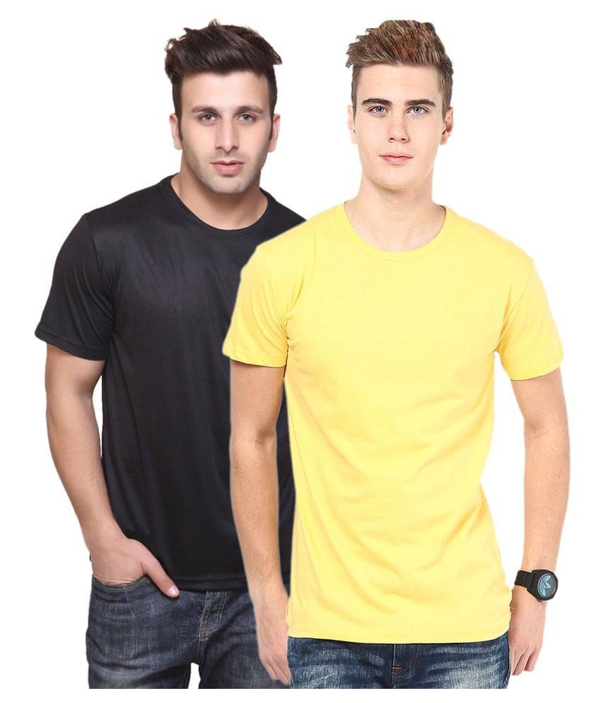 Funky Guys Polyester Slim Fit Solid Half Sleeves Men's Round Neck T-Shirt - ( Pack of 2 ) Funky Guys Polyester Slim Fit Solid Half Sleeves Men's Round Neck T-Shirt - ( Pack of 2 )