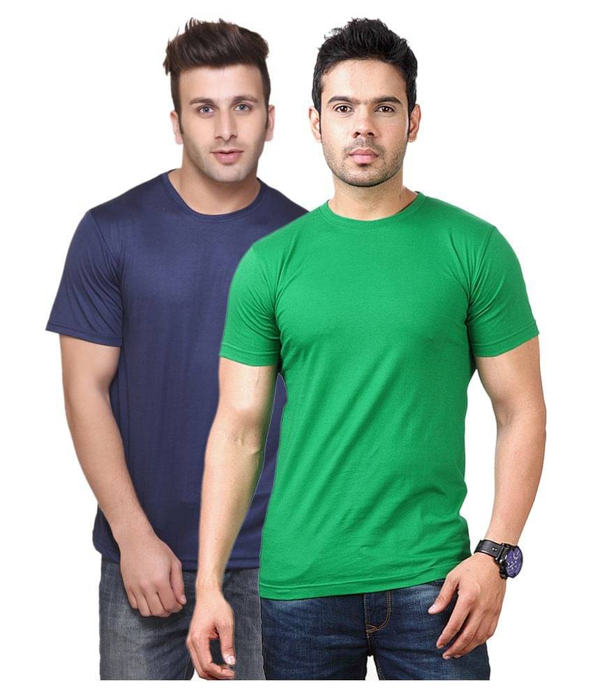 Funky Guys Polyester Slim Fit Solid Half Sleeves Men's Round Neck T-Shirt - ( Pack of 2 ) Funky Guys Polyester Slim Fit Solid Half Sleeves Men's Round Neck T-Shirt - ( Pack of 2 )