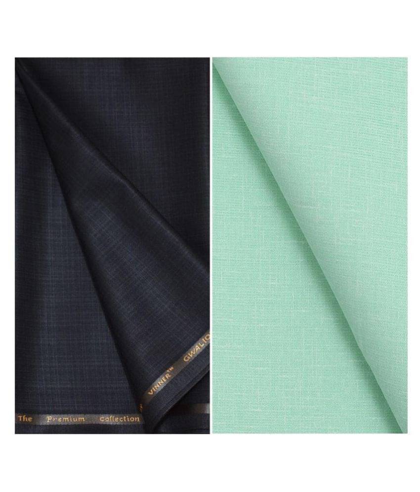 KUNDAN SULZ GWALIOR Multi Linen Unstitched Shirts & Trousers Pack of 1 Pant and Shirt Piece for Men KUNDAN SULZ GWALIOR Multi Linen Unstitched Shirts & Trousers Pack of 1 Pant and Shirt Piece for Men