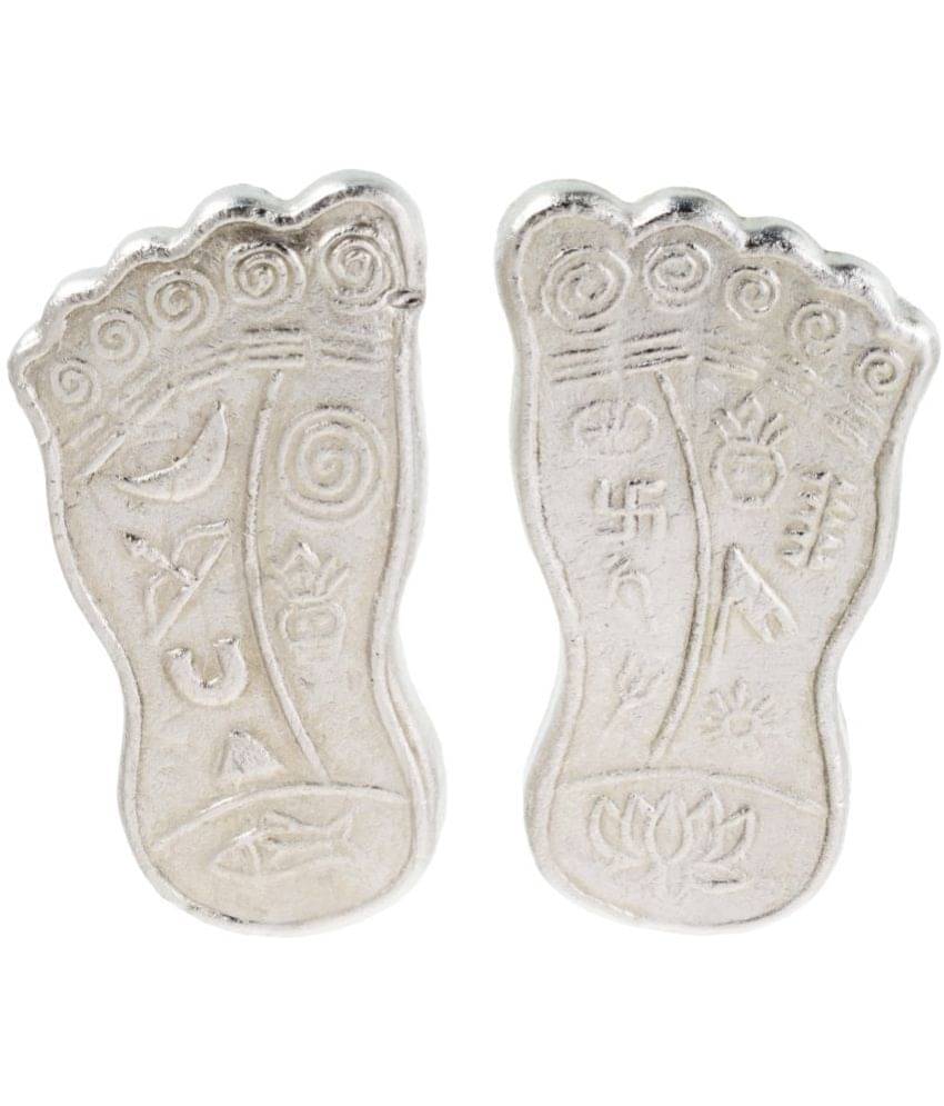 Kesar Zems Mercury Parad Maa Laxmi Charan Paduka Set (5 cm x 2.5 cm x 0.5 cm, Silver) Kesar Zems Mercury Parad Maa Laxmi Charan Paduka Set (5 cm x 2.5 cm x 0.5 cm, Silver)