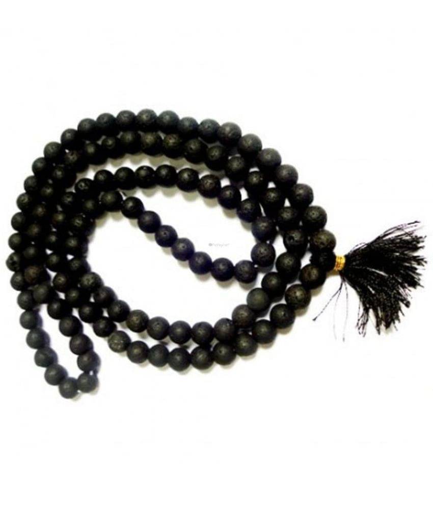     			Jwala Mukhi - Mala - Jwalamukhi - Black - Volcano Lava Stone - 108 Beads Natural