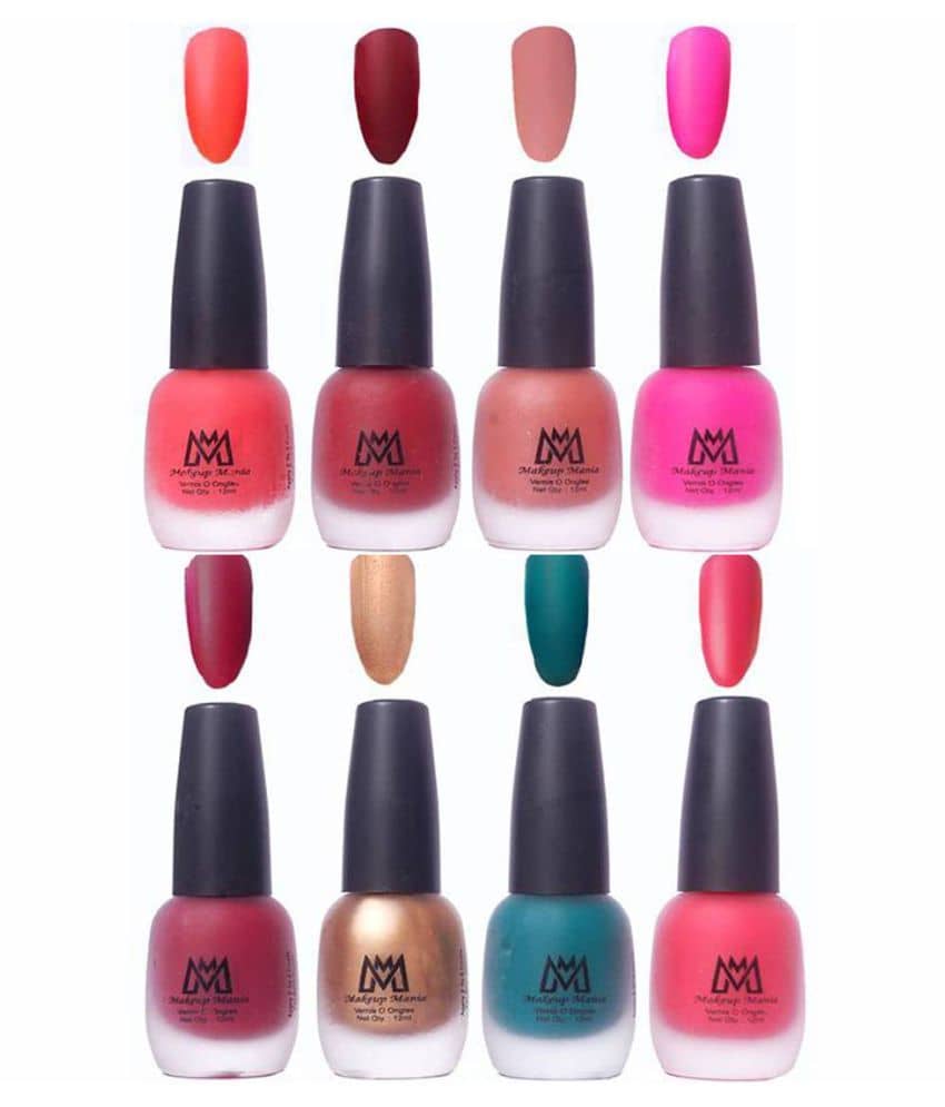 Makeup Mania Velvet Matte Nail Polish Combo Set of 8 Pcs, Nail Polish Set, Multicolor Nail Paint Combo (MM # 16-17)