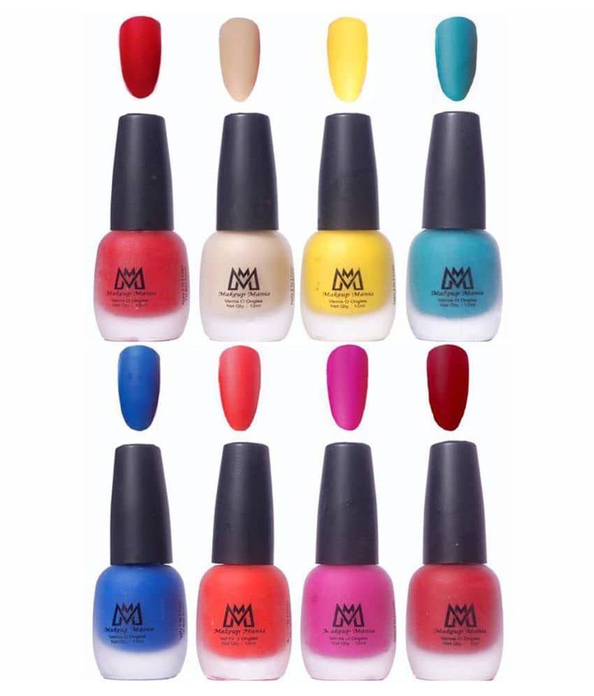 Makeup Mania Velvet Matte Nail Polish Combo Set of 8 Pcs, Nail Polish Set, Multicolor Nail Paint Combo (MM # 18-19)