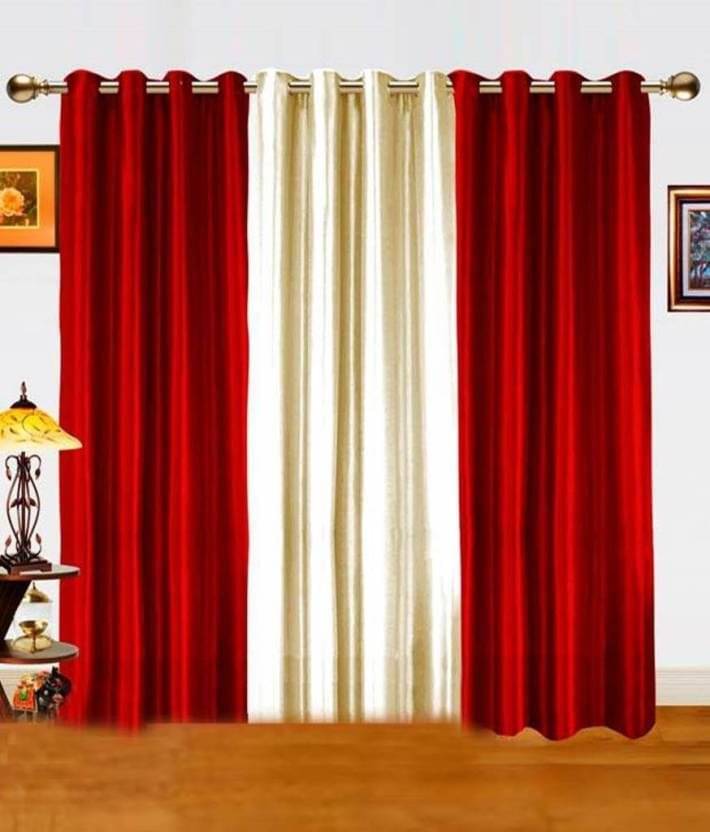Panipat Textile Hub Floral Blackout Eyelet Window Curtain 5 ft Pack of 2 -Multi Color Panipat Textile Hub Floral Blackout Eyelet Window Curtain 5 ft Pack of 2 -Multi Color