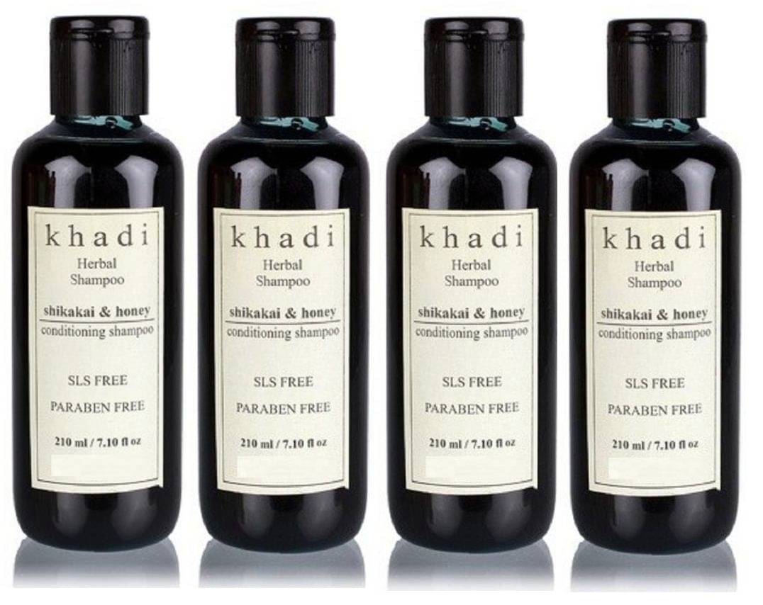 Khadi Herbal Shikakai & Honey conditioning Shampoo (SLS,Sulfate & Paraben Free) Shampoo 840 ml Pack of 4 Khadi Herbal Shikakai & Honey conditioning Shampoo (SLS,Sulfate & Paraben Free) Shampoo 840 ml Pack of 4