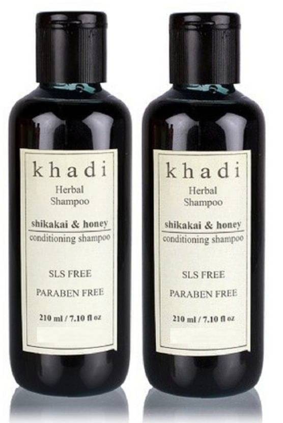 Khadi Herbal Shikakai & Honey conditioning Shampoo (SLS,Sulfate & Paraben Free) Shampoo 420 ml Pack of 2     			Khadi Herbal Shikakai & Honey conditioning Shampoo (SLS,Sulfate & Paraben Free) Shampoo 420 ml Pack of 2