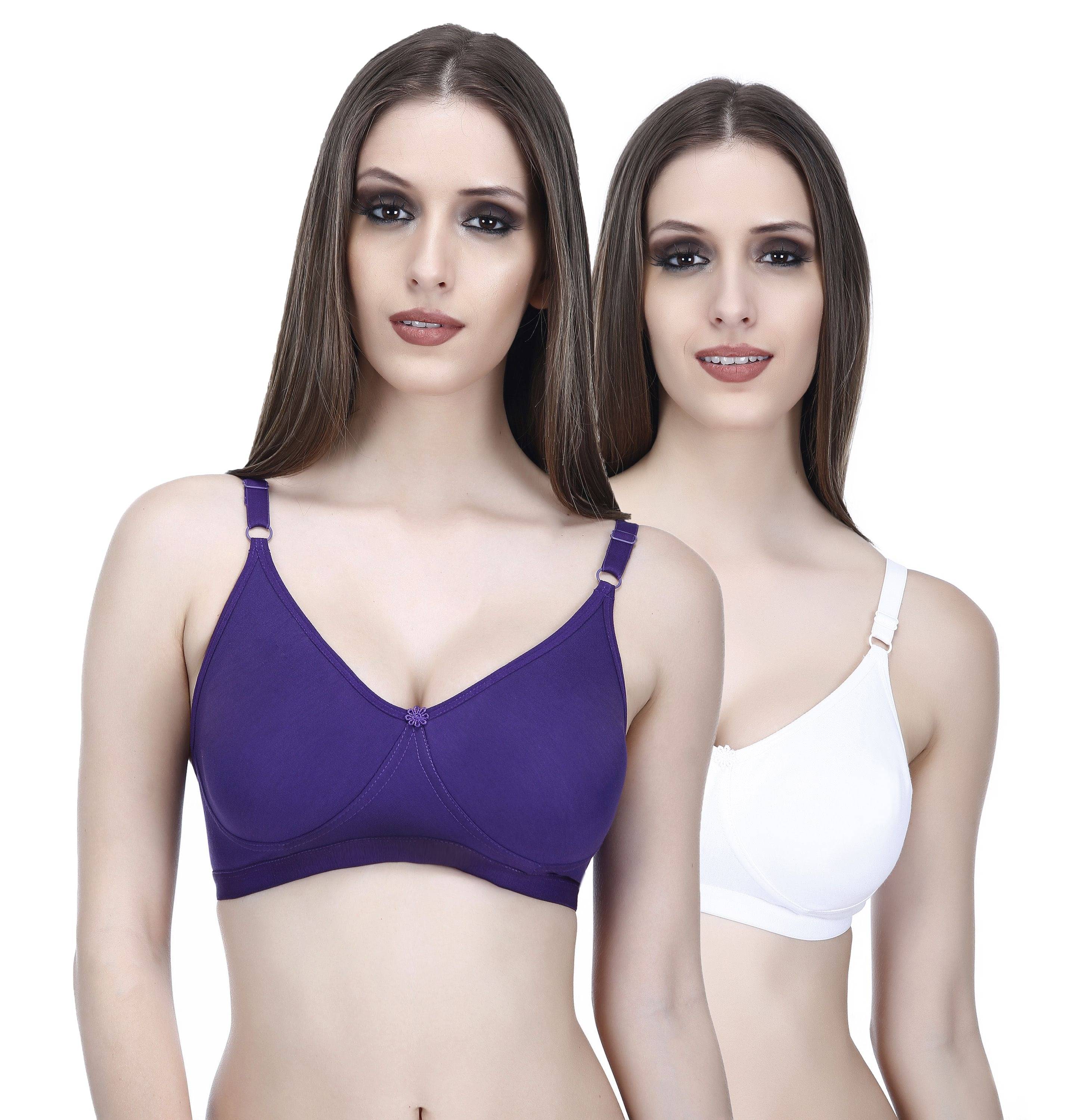 Elina Pack of 2 Cotton Non Padded Women's Teenage Bra ( Multi Color )     			Elina Pack of 2 Cotton Non Padded Women's Teenage Bra ( Multi Color )