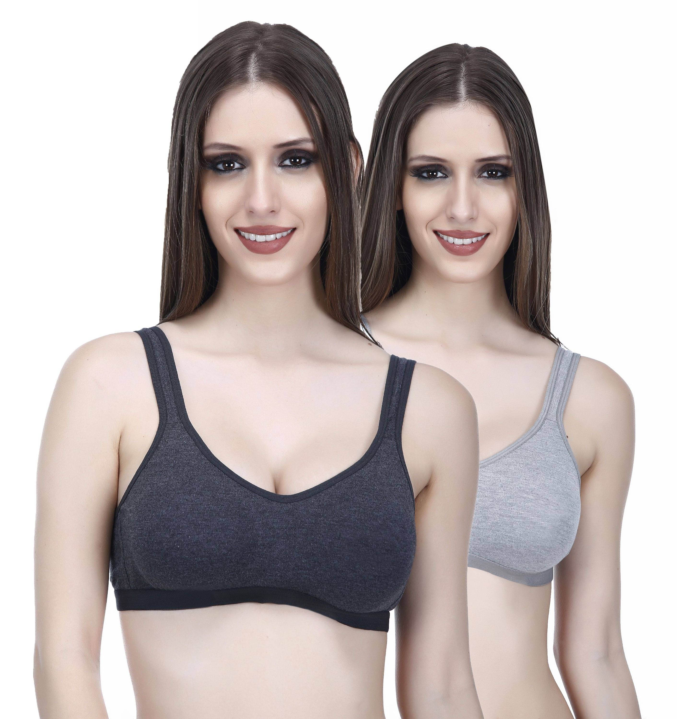 Elina Pack of 2 Cotton Non Padded Women's Teenage Bra ( Multi Color ) Elina Pack of 2 Cotton Non Padded Women's Teenage Bra ( Multi Color )