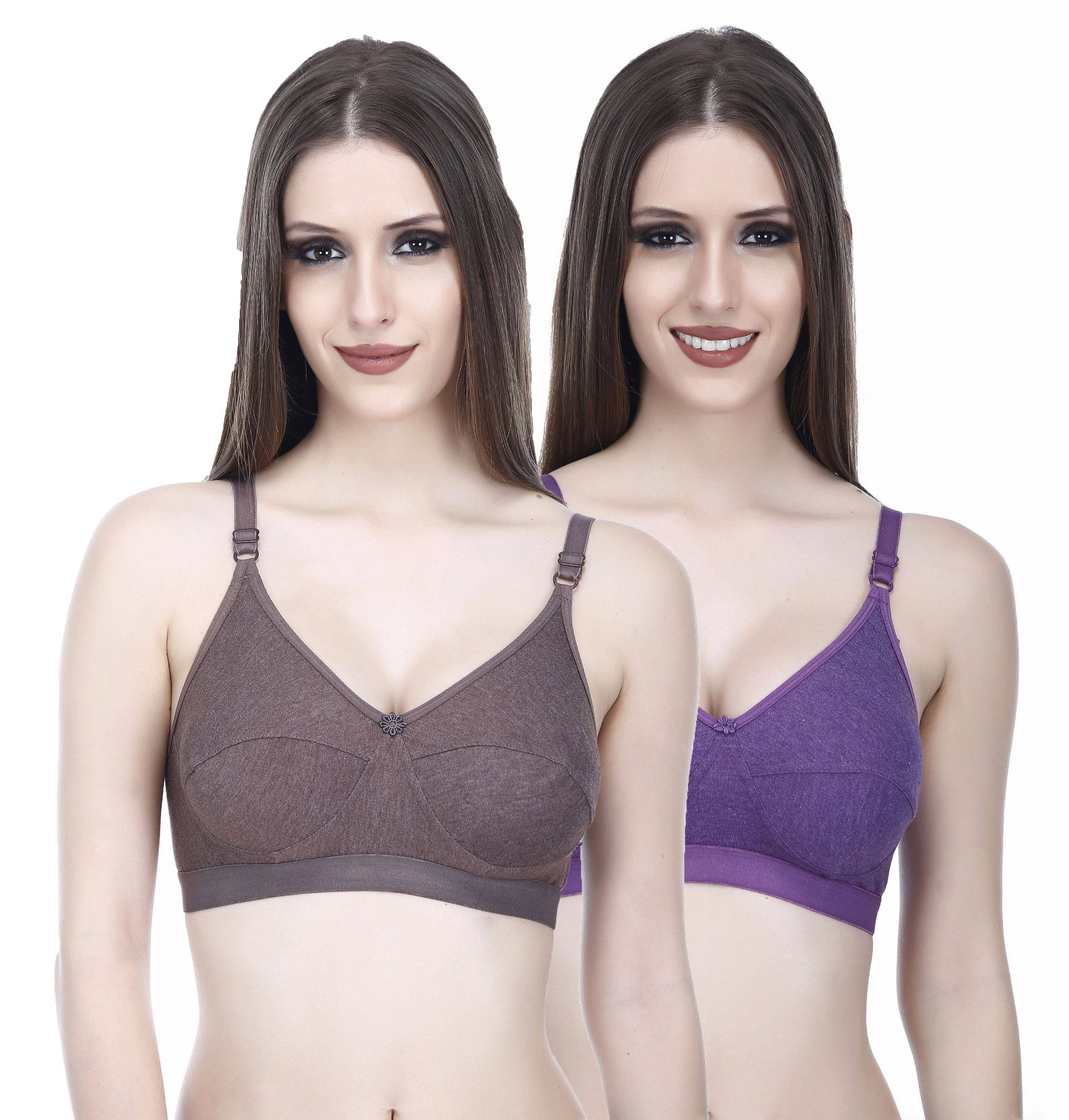     			Elina Pack of 2 Cotton Non Padded Women's Teenage Bra ( Multi Color )