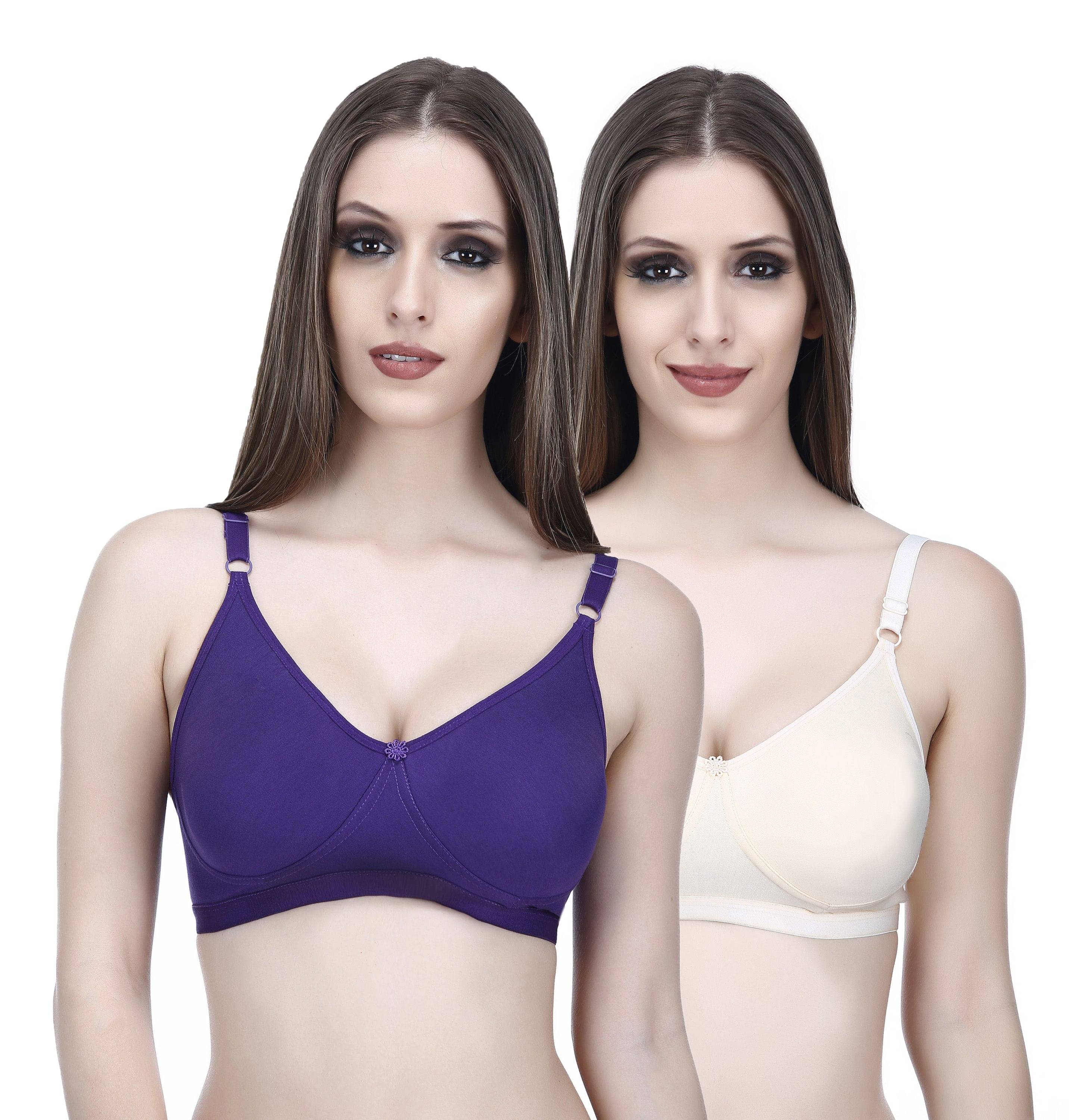 Elina Pack of 2 Cotton Non Padded Women's Teenage Bra ( Multi Color )     			Elina Pack of 2 Cotton Non Padded Women's Teenage Bra ( Multi Color )