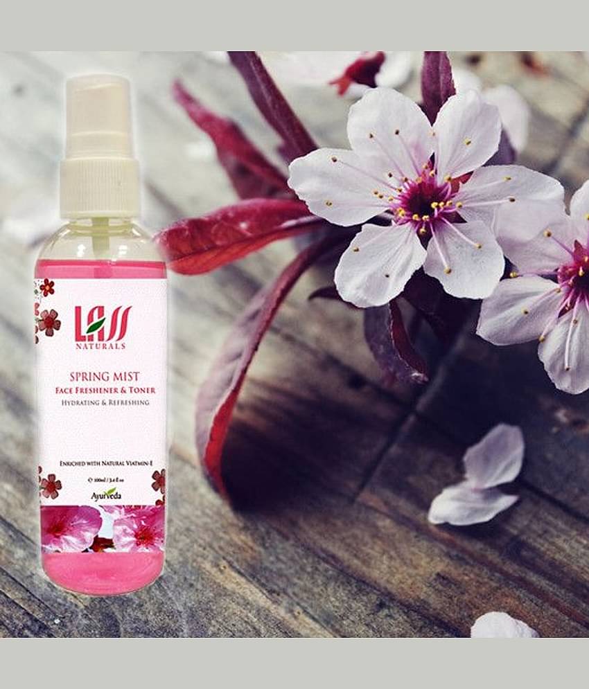 Lass Naturals Spring Mist Face Freshener & Toner Refreshing Skin Toner with Vitamin E Skin Freshener 100 ml