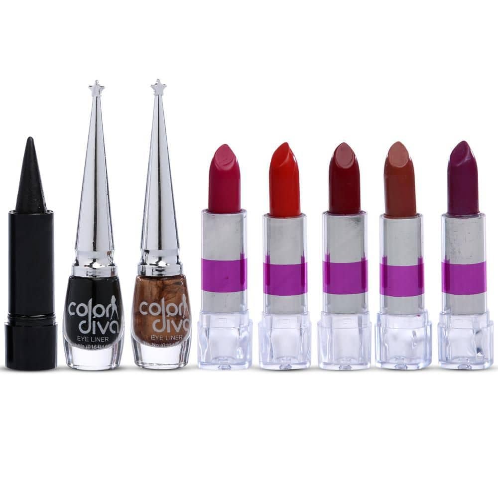 Color Diva Amazing Beauty Makeup Combo, C-521 Makeup Kit Pack of 8