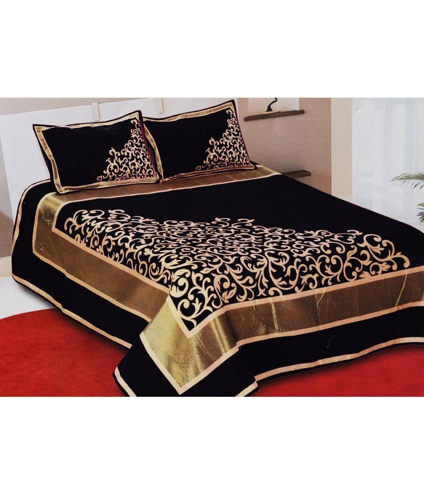 Handloomhub Chenille Double Bedsheet with 2 Pillow Covers
